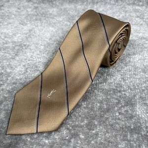 Yves Saint Laurent Neck Tie Copper Silk Striped 3"